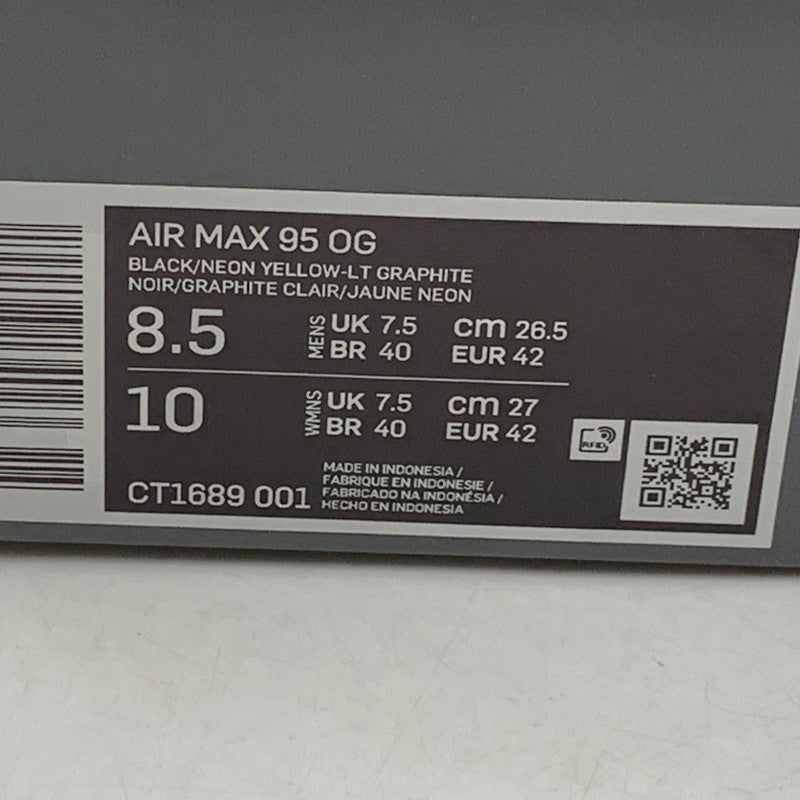 【中古美品】【メンズ】 NIKE ナイキ CT1689-001 AIR MAX 95 OG ナイキ エアマックス95 OG (2020) スニーカー 靴 160-260731-yn-03-izu サイズ：26.5cm カラー：ネオンイエロー 万代Net店