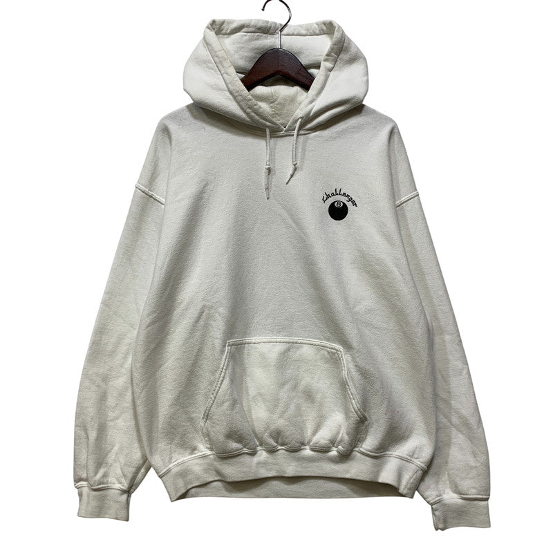 【中古品】【メンズ】 CHALLENGER チャレンジャー 8BALL SKULL HOODIE 8ボール スカル フーディー パーカー 142-260803-as-05-izu サイズ：L カラー：ホワイト 万代Net店