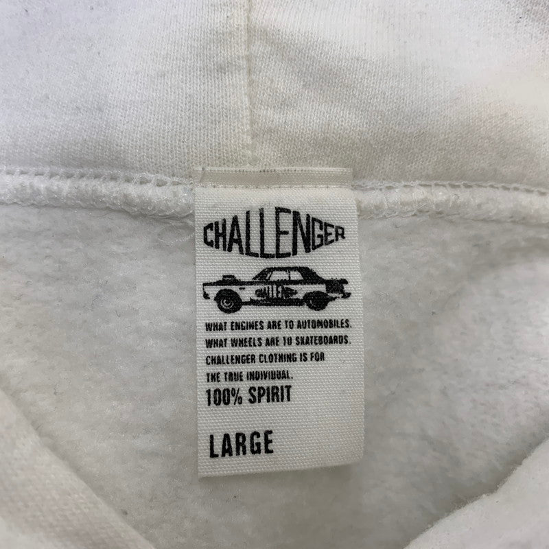 【中古品】【メンズ】 CHALLENGER チャレンジャー 8BALL SKULL HOODIE 8ボール スカル フーディー パーカー 142-260803-as-05-izu サイズ：L カラー：ホワイト 万代Net店