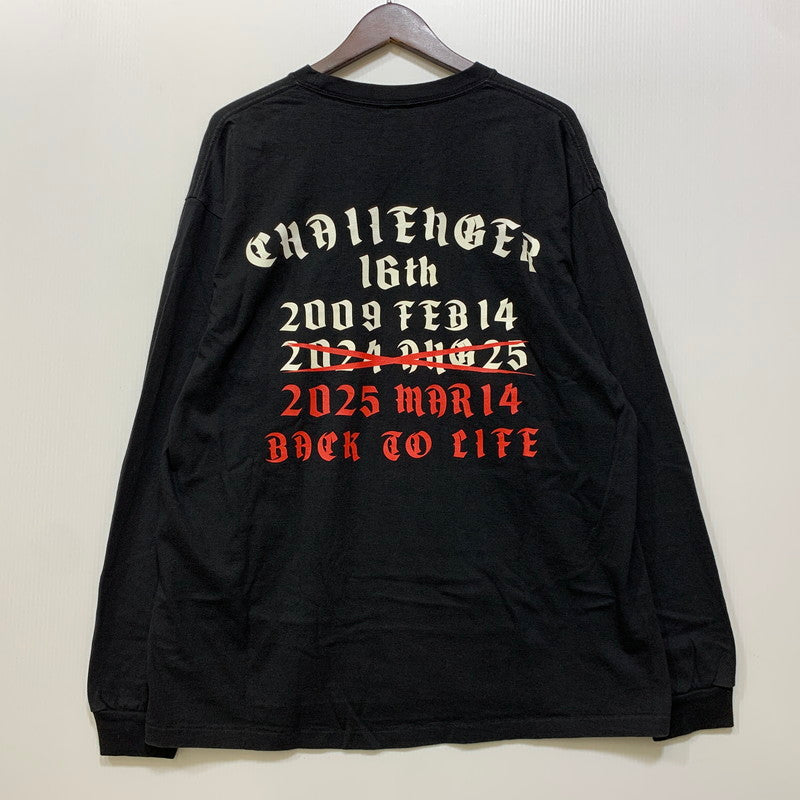 【中古品】【メンズ】 CHALLENGER チャレンジャー BACK TO LIFE L/S TEE ロングスリーブ Tシャツ 長袖 142-260803-as-03-izu サイズ：L カラー：ブラック 万代Net店