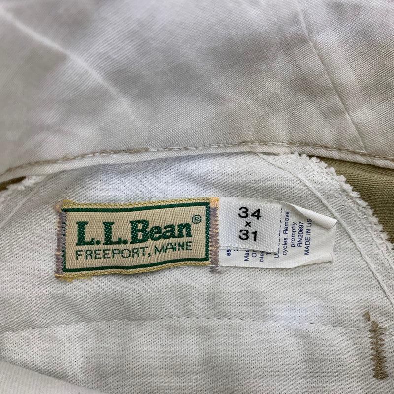 【中古品】【メンズ】 L.L.Bean エルエルビーン CHINO PANTS チノパンツ USA製 157-260803-as-08-izu サイズ：34×31 カラー：ベージュ 万代Net店