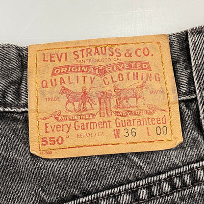 【中古品】【メンズ】 LEVI'S リーバイス 35550-1865 USA製 99年製 刻印513 RELAXED FIT リラックスド フィット 550 DENIM HALF PANTS デニム ハーフ パンツ ボトムス ズボン 157-260731-cs-07-izu サイズ：W36 カラー：ブラック 万代Net店