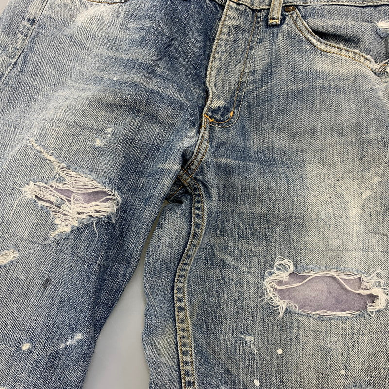 【中古品】【メンズ】 Ron Herman ロンハーマン DAMAGE DENIM PANTS 212060303-1079 ダメージ デニムパンツ ジーンズ 152-260802-as-22-izu サイズ：29 カラー：ライトインディゴ 万代Net店