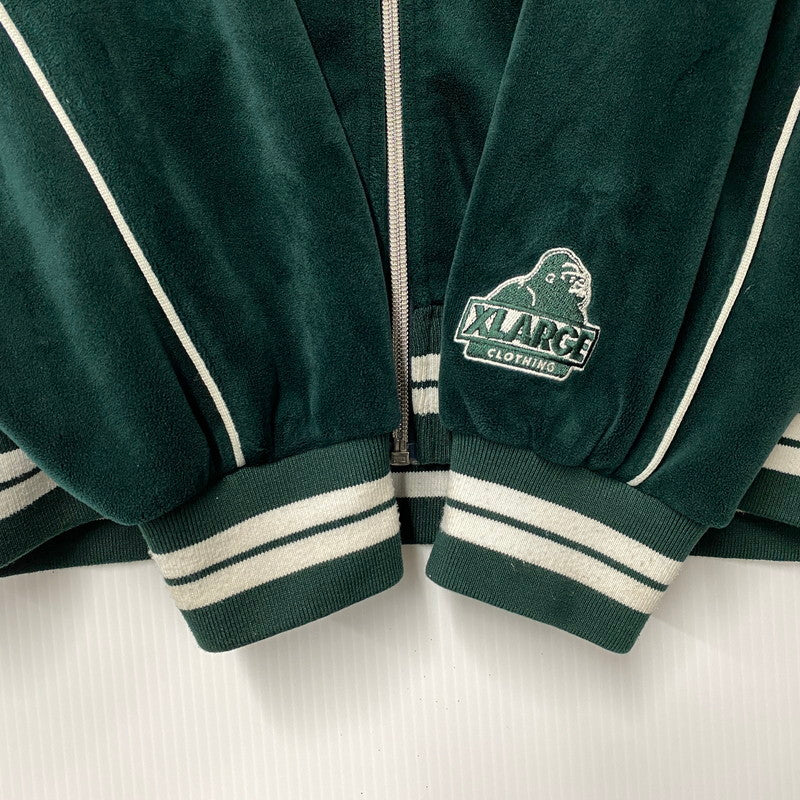 【中古品】【メンズ】 XLARGE×DEXFILMZ エクストララージ デックスフィルムズ 101244021018 VELOUR TRACK JACKET ベロア トラック ジャケット アウター 142-260731-cs-08-izu サイズ：M カラー：グリーン 万代Net店