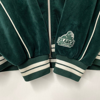 【中古品】【メンズ】 XLARGE×DEXFILMZ エクストララージ デックスフィルムズ 101244021018 VELOUR TRACK JACKET ベロア トラック ジャケット アウター 142-260731-cs-08-izu サイズ：M カラー：グリーン 万代Net店