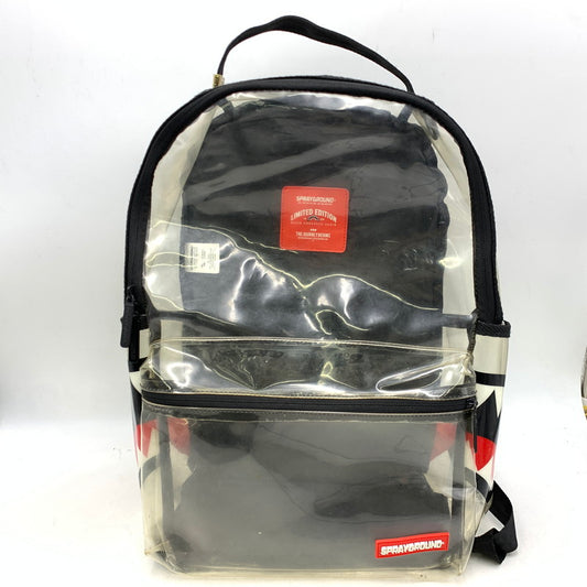 【現状渡し品】【メンズ/レディース】 SPRAYGROUND スプレイグランド DOUBLE CARGO SHARK CLEAR BACKPACK ダブル カーゴ シャーク クリア バックパック カバン 188-260731-yn-06-izu カラー：クリア×ブラック 万代Net店