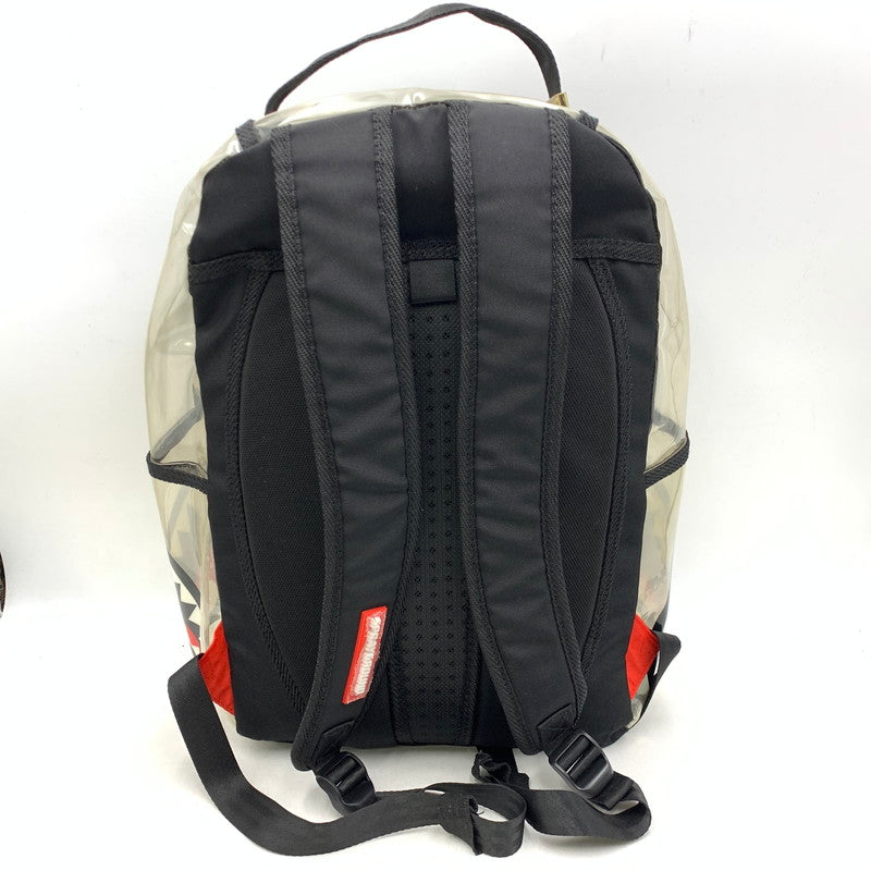【現状渡し品】【メンズ/レディース】 SPRAYGROUND スプレイグランド DOUBLE CARGO SHARK CLEAR BACKPACK ダブル カーゴ シャーク クリア バックパック カバン 188-260731-yn-06-izu カラー：クリア×ブラック 万代Net店