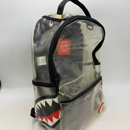 【現状渡し品】【メンズ/レディース】 SPRAYGROUND スプレイグランド DOUBLE CARGO SHARK CLEAR BACKPACK ダブル カーゴ シャーク クリア バックパック カバン 188-260731-yn-06-izu カラー：クリア×ブラック 万代Net店