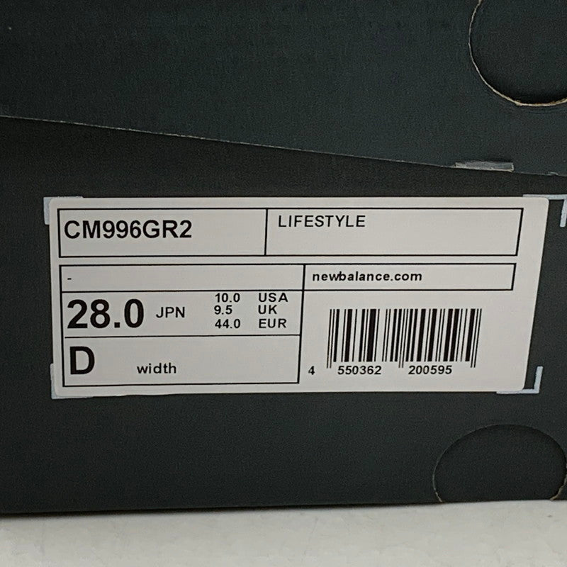 【中古品】【メンズ】 NEW BALANCE ニューバランス CM996GR2 996 NEW STANDARD ニュー スタンダード スニーカー シューズ 靴 162-260731-yn-05-izu サイズ：28cm カラー：グレー 万代Net店