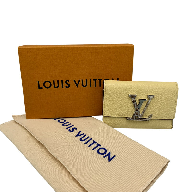 【中古品】【メンズ/レディース】 LOUIS VUITTON ルイ・ヴィトン ポルトフォイユ カプシーヌ コンパクト ウォレット 財布 179-260806-as-15-izu カラー：クリーム 万代Net店