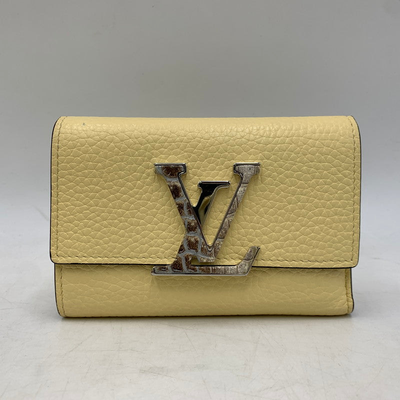 【中古品】【メンズ/レディース】 LOUIS VUITTON ルイ・ヴィトン ポルトフォイユ カプシーヌ コンパクト ウォレット 財布 179-260806-as-15-izu カラー：クリーム 万代Net店