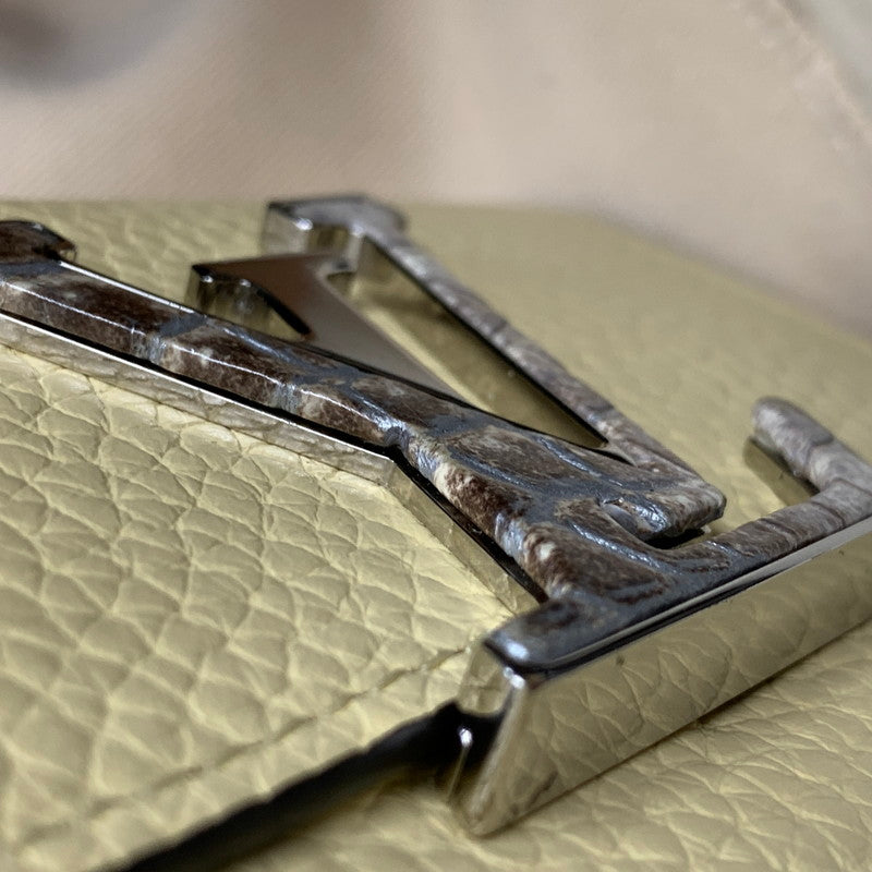 【中古品】【メンズ/レディース】 LOUIS VUITTON ルイ・ヴィトン ポルトフォイユ カプシーヌ コンパクト ウォレット 財布 179-260806-as-15-izu カラー：クリーム 万代Net店