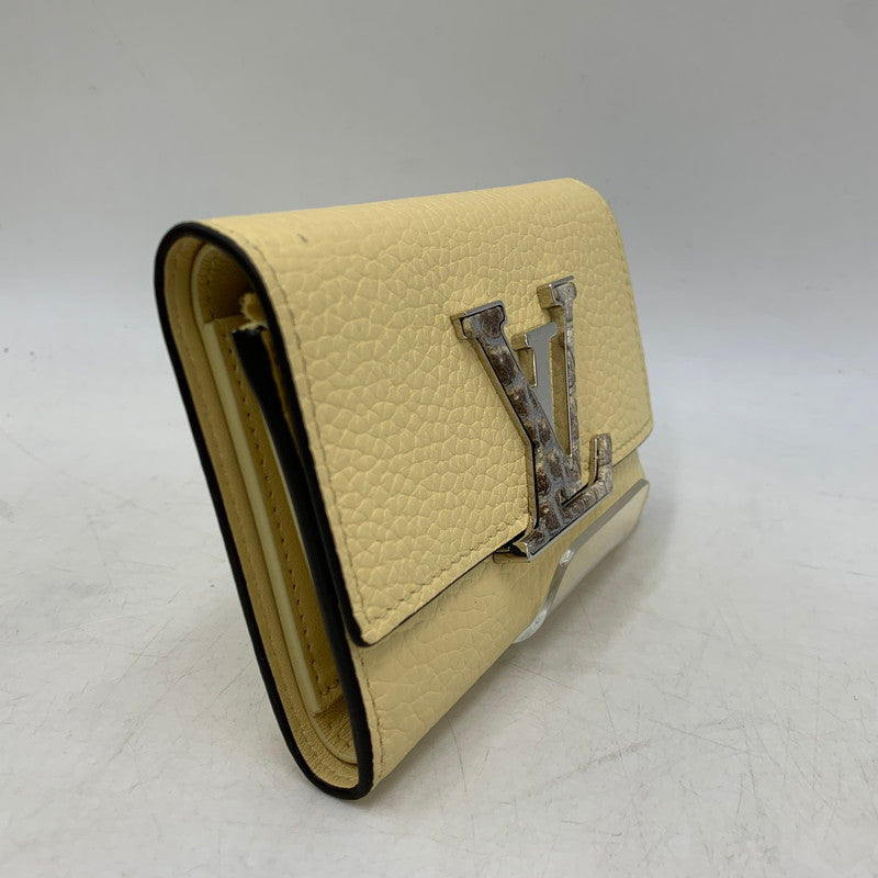 【中古品】【メンズ/レディース】 LOUIS VUITTON ルイ・ヴィトン ポルトフォイユ カプシーヌ コンパクト ウォレット 財布 179-260806-as-15-izu カラー：クリーム 万代Net店