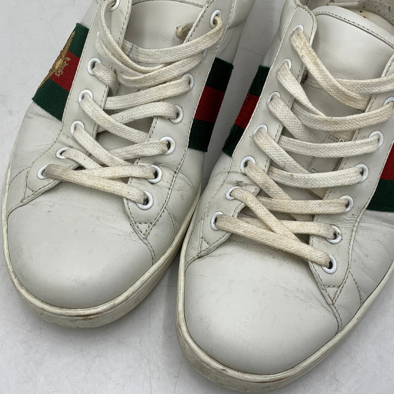 【現状渡し品】【メンズ】 GUCCI グッチ ACE BEE EMBROIDERED SNEAKERS 429446 エース ビー スニーカー 靴 183-260803-as-25-izu サイズ：9 カラー：ホワイト 万代Net店