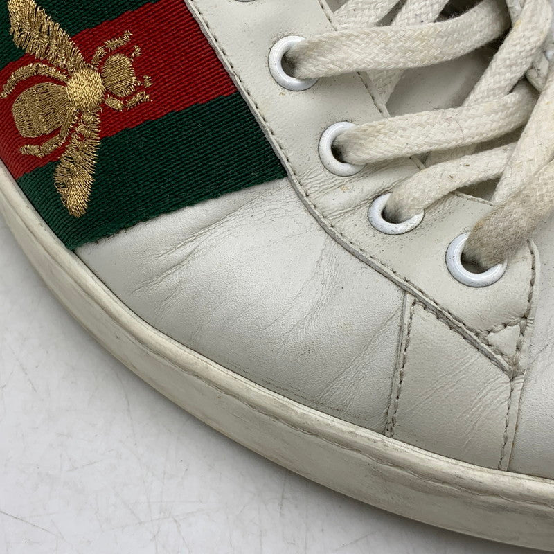 【現状渡し品】【メンズ】 GUCCI グッチ ACE BEE EMBROIDERED SNEAKERS 429446 エース ビー スニーカー 靴 183-260803-as-25-izu サイズ：9 カラー：ホワイト 万代Net店