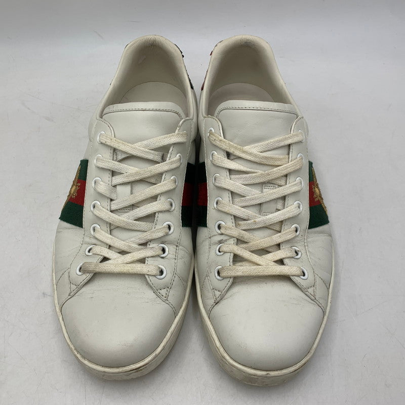 【現状渡し品】【メンズ】 GUCCI グッチ ACE BEE EMBROIDERED SNEAKERS 429446 エース ビー スニーカー 靴 183-260803-as-25-izu サイズ：9 カラー：ホワイト 万代Net店