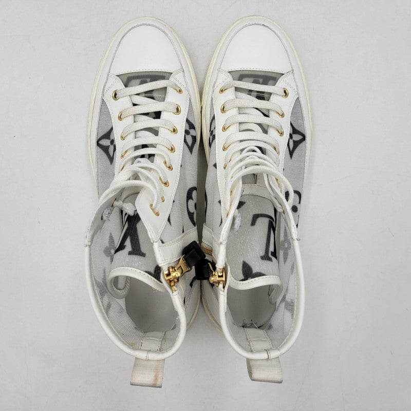 【中古品】【メンズ】 LOUIS VUITTON ルイ・ヴィトン STELLAR SNEAKER BOOT ステラー スニーカー ブーツ シューズ 靴 179-260801-as-03-izu サイズ：42 カラー：ホワイト 万代Net店