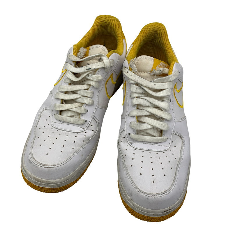 【現状渡し品】【メンズ】 NIKE ナイキ AIR FORCE 1 07 LTHR AJ7280-101 エアフォース 1 07 レザー スニーカー 靴 160-260803-as-24-izu サイズ：28cm カラー：WHITE/YELLOW OCHRE 万代Net店