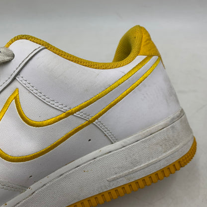 【現状渡し品】【メンズ】 NIKE ナイキ AIR FORCE 1 07 LTHR AJ7280-101 エアフォース 1 07 レザー スニーカー 靴 160-260803-as-24-izu サイズ：28cm カラー：WHITE/YELLOW OCHRE 万代Net店