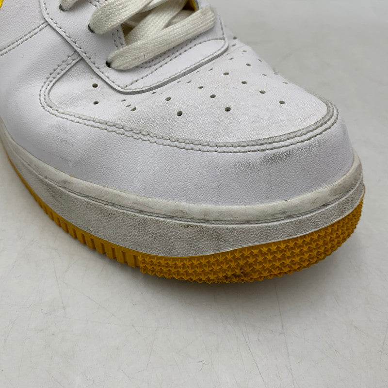 【現状渡し品】【メンズ】 NIKE ナイキ AIR FORCE 1 07 LTHR AJ7280-101 エアフォース 1 07 レザー スニーカー 靴 160-260803-as-24-izu サイズ：28cm カラー：WHITE/YELLOW OCHRE 万代Net店