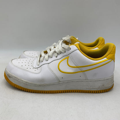 【現状渡し品】【メンズ】 NIKE ナイキ AIR FORCE 1 07 LTHR AJ7280-101 エアフォース 1 07 レザー スニーカー 靴 160-260803-as-24-izu サイズ：28cm カラー：WHITE/YELLOW OCHRE 万代Net店