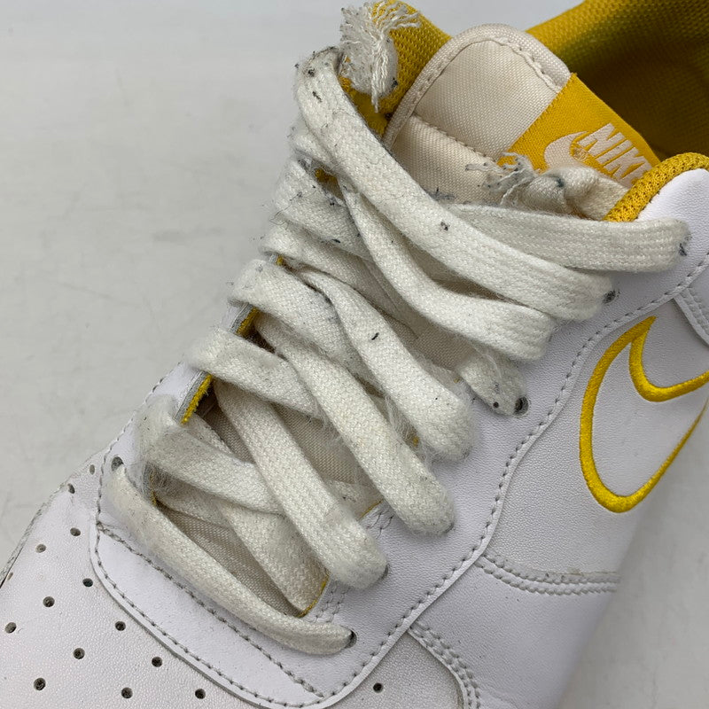 【現状渡し品】【メンズ】 NIKE ナイキ AIR FORCE 1 07 LTHR AJ7280-101 エアフォース 1 07 レザー スニーカー 靴 160-260803-as-24-izu サイズ：28cm カラー：WHITE/YELLOW OCHRE 万代Net店