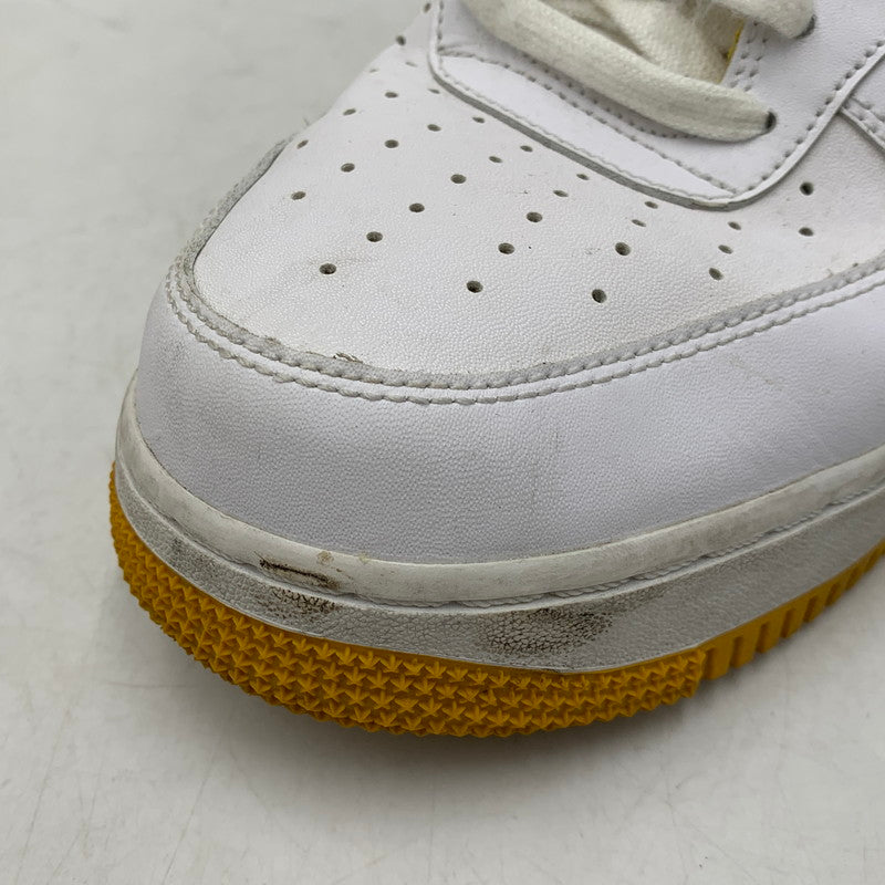 【現状渡し品】【メンズ】 NIKE ナイキ AIR FORCE 1 07 LTHR AJ7280-101 エアフォース 1 07 レザー スニーカー 靴 160-260803-as-24-izu サイズ：28cm カラー：WHITE/YELLOW OCHRE 万代Net店