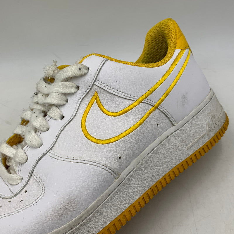 【現状渡し品】【メンズ】 NIKE ナイキ AIR FORCE 1 07 LTHR AJ7280-101 エアフォース 1 07 レザー スニーカー 靴 160-260803-as-24-izu サイズ：28cm カラー：WHITE/YELLOW OCHRE 万代Net店