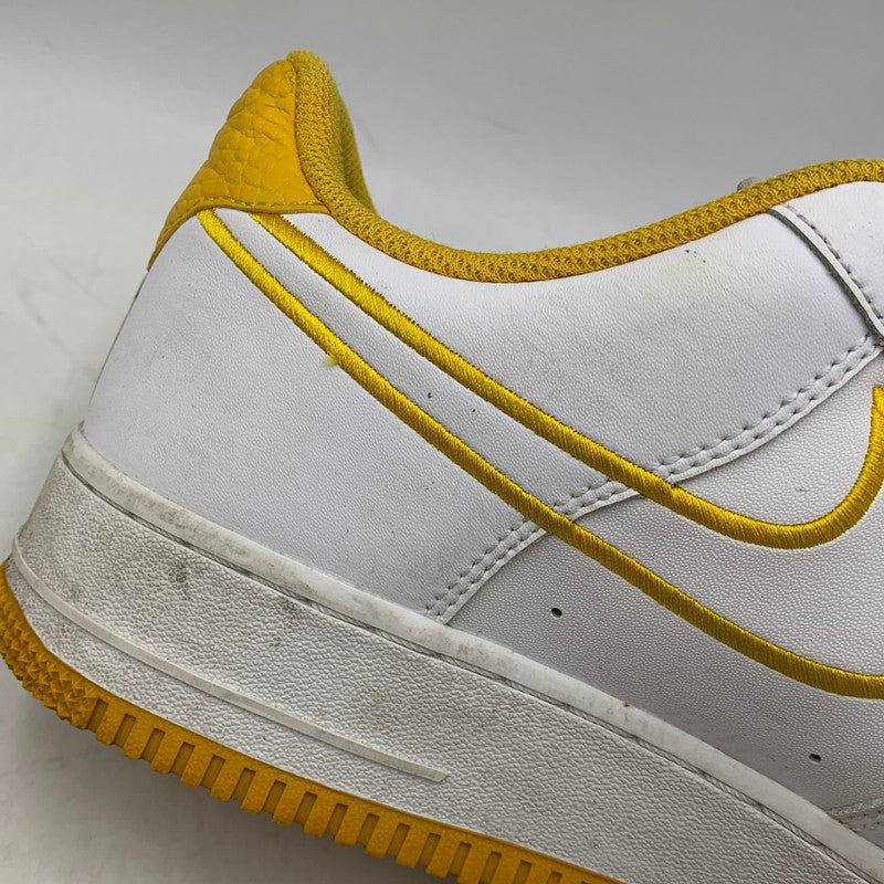 【現状渡し品】【メンズ】 NIKE ナイキ AIR FORCE 1 07 LTHR AJ7280-101 エアフォース 1 07 レザー スニーカー 靴 160-260803-as-24-izu サイズ：28cm カラー：WHITE/YELLOW OCHRE 万代Net店