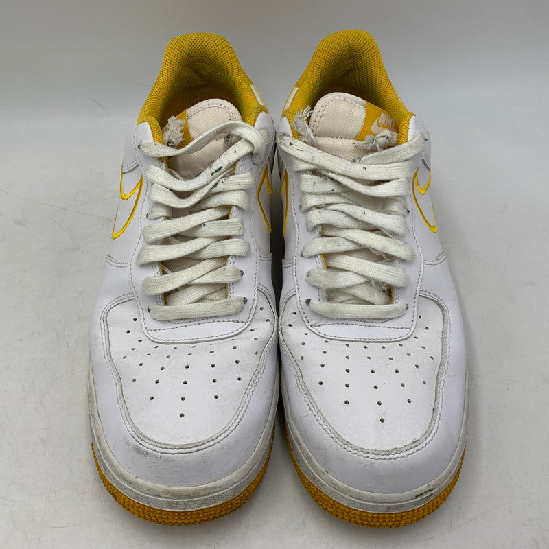 【現状渡し品】【メンズ】 NIKE ナイキ AIR FORCE 1 07 LTHR AJ7280-101 エアフォース 1 07 レザー スニーカー 靴 160-260803-as-24-izu サイズ：28cm カラー：WHITE/YELLOW OCHRE 万代Net店