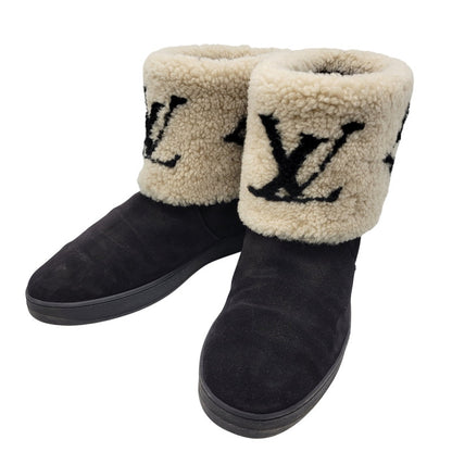 【中古品】【メンズ】 LOUIS VUITTON ルイ・ヴィトン SNOW DROP FLAT ANKLE BOOTS スノードロップ フラット アンクルブーツ シューズ 靴 179-260801-as-02-izu サイズ：42 カラー：ブラック×ベージュ 万代Net店