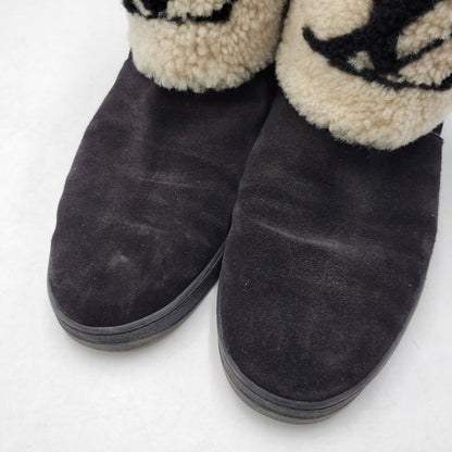 【中古品】【メンズ】 LOUIS VUITTON ルイ・ヴィトン SNOW DROP FLAT ANKLE BOOTS スノードロップ フラット アンクルブーツ シューズ 靴 179-260801-as-02-izu サイズ：42 カラー：ブラック×ベージュ 万代Net店
