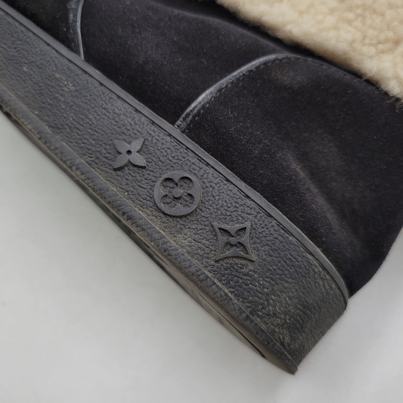 【中古品】【メンズ】 LOUIS VUITTON ルイ・ヴィトン SNOW DROP FLAT ANKLE BOOTS スノードロップ フラット アンクルブーツ シューズ 靴 179-260801-as-02-izu サイズ：42 カラー：ブラック×ベージュ 万代Net店