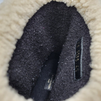 【中古品】【メンズ】 LOUIS VUITTON ルイ・ヴィトン SNOW DROP FLAT ANKLE BOOTS スノードロップ フラット アンクルブーツ シューズ 靴 179-260801-as-02-izu サイズ：42 カラー：ブラック×ベージュ 万代Net店