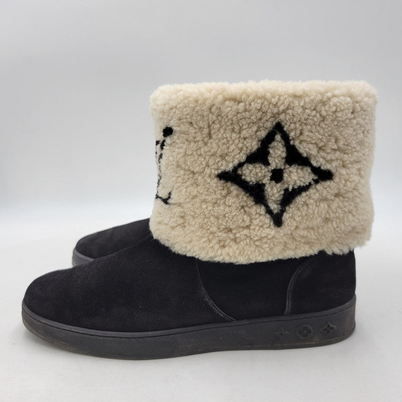 【中古品】【メンズ】 LOUIS VUITTON ルイ・ヴィトン SNOW DROP FLAT ANKLE BOOTS スノードロップ フラット アンクルブーツ シューズ 靴 179-260801-as-02-izu サイズ：42 カラー：ブラック×ベージュ 万代Net店