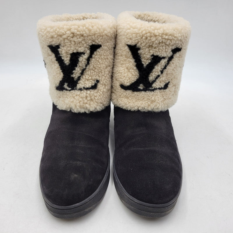 【中古品】【メンズ】 LOUIS VUITTON ルイ・ヴィトン SNOW DROP FLAT ANKLE BOOTS スノードロップ フラット アンクルブーツ シューズ 靴 179-260801-as-02-izu サイズ：42 カラー：ブラック×ベージュ 万代Net店