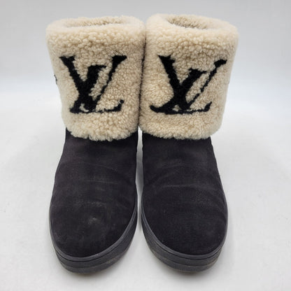【中古品】【メンズ】 LOUIS VUITTON ルイ・ヴィトン SNOW DROP FLAT ANKLE BOOTS スノードロップ フラット アンクルブーツ シューズ 靴 179-260801-as-02-izu サイズ：42 カラー：ブラック×ベージュ 万代Net店