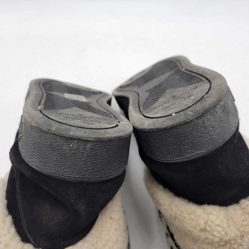 【中古品】【メンズ】 LOUIS VUITTON ルイ・ヴィトン SNOW DROP FLAT ANKLE BOOTS スノードロップ フラット アンクルブーツ シューズ 靴 179-260801-as-02-izu サイズ：42 カラー：ブラック×ベージュ 万代Net店