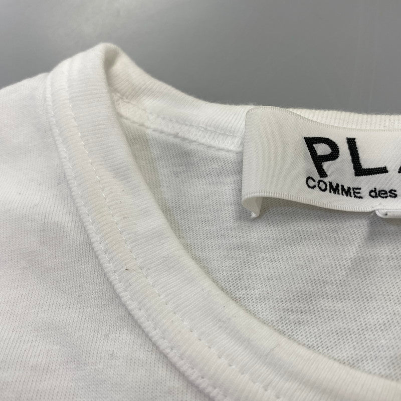 【中古品】【メンズ】 PLAY COMME des GARCONS プレイコムデギャルソン PRINTED CAMOUFLAGE HEART T-SHIRT AX-T244 AD2026 カモフラージュ ハート Tシャツ 半袖 140-260801-as-10-izu サイズ：XL カラー：ホワイト 万代Net店