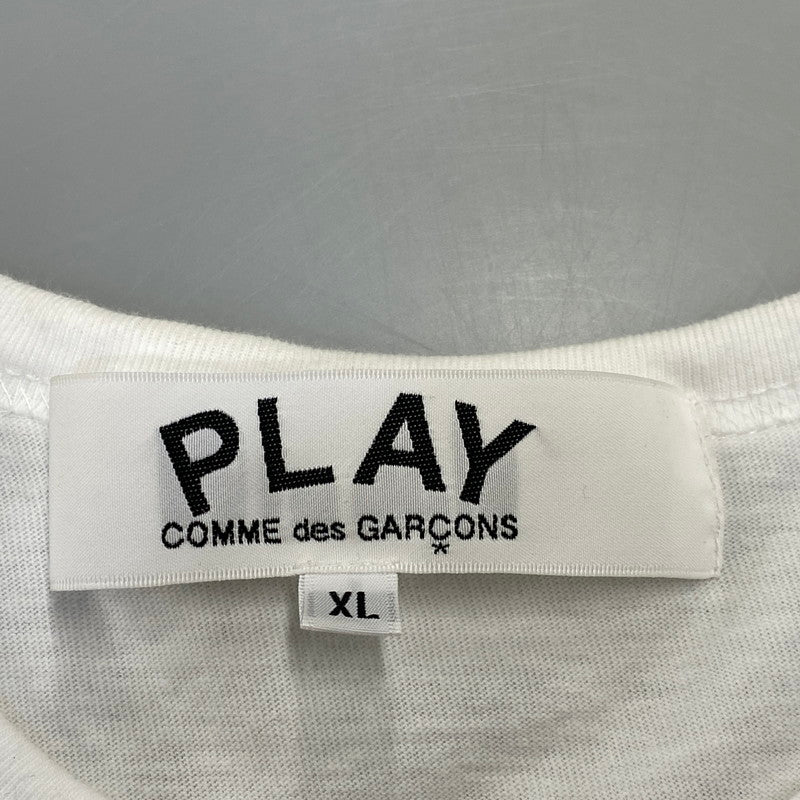 【中古品】【メンズ】 PLAY COMME des GARCONS プレイコムデギャルソン PRINTED CAMOUFLAGE HEART T-SHIRT AX-T244 AD2026 カモフラージュ ハート Tシャツ 半袖 140-260801-as-10-izu サイズ：XL カラー：ホワイト 万代Net店