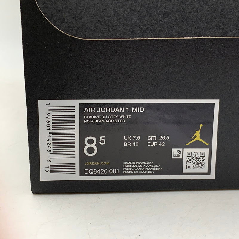 【中古品】【メンズ】 NIKE ナイキ AIR JORDAN 1 MID DQ8426-001 エア ジョーダン 1 ミッド スニーカー 靴 160-260803-as-26-izu サイズ：26.5cm カラー：BLACK/IRON GREY-WHITE 万代Net店