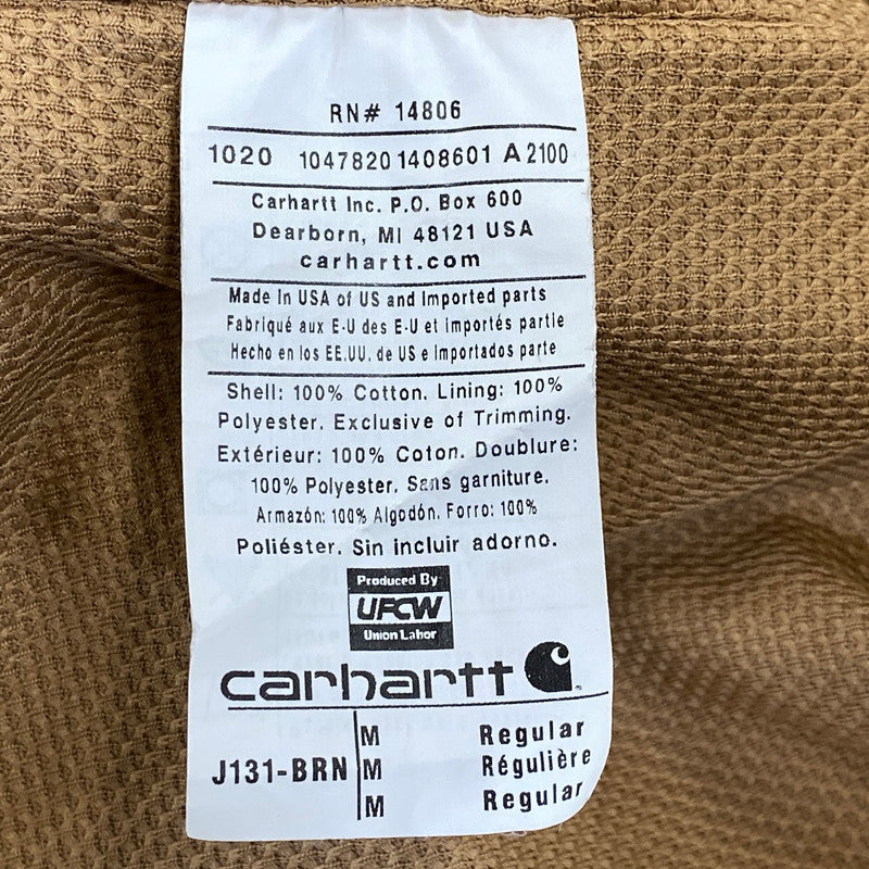 【中古品】【メンズ】 Carhartt カーハート THERMAL-LINED RUGGED COTTON DUCK ACTIVE JACKET J131-BRN サーマルラインド ラギッド コットン ダック アクティブジャケット 146-260801-as-09-izu サイズ：M カラー：ブラウン 万代Net店