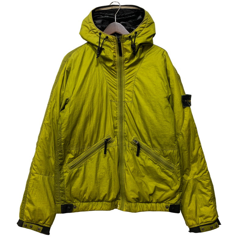 【現状渡し品】【メンズ】 OLD STONE ISLAND オールドストーンアイランド FILLED MESH BADGE PUFFER JACKET メッシュバッジ パファージャケット 141-260802-as-05-izu サイズ：L カラー：ライトグリーン 万代Net店