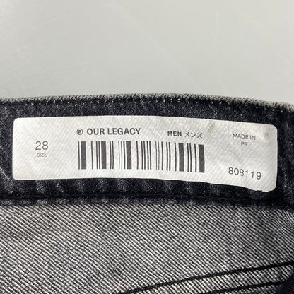 【中古品】【メンズ】 Our Legacy アワーレガシー THIRD CUT BLACK SLASH DENIM M4215TB サードカット ブラック スラッシュ デニムパンツ ジーンズ 152-260801-as-11-izu サイズ：28 カラー：ブラック 万代Net店