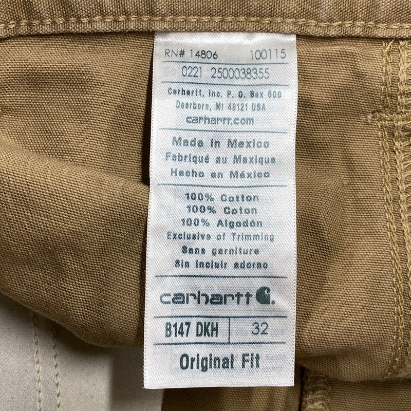 【中古品】【メンズ】 CARHARTT カーハート B147DKH 21年製 メキシコ製 LOOSE FIT CANVAS UTILITY WORK SHORTS ルーズ フィット キャンバス ユーティリティ ワークショーツ 158-260806-yn-10-izu サイズ：32 カラー：ダークカーキ 万代Net店