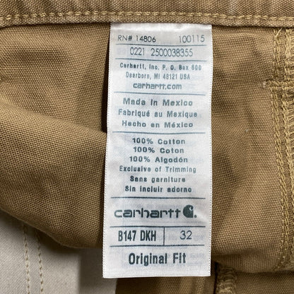 【中古品】【メンズ】 CARHARTT カーハート B147DKH 21年製 メキシコ製 LOOSE FIT CANVAS UTILITY WORK SHORTS ルーズ フィット キャンバス ユーティリティ ワークショーツ 158-260806-yn-10-izu サイズ：32 カラー：ダークカーキ 万代Net店