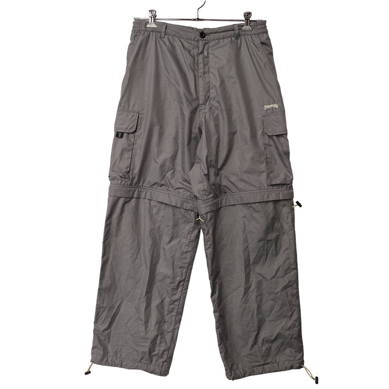 【現状渡し品】【メンズ】 THRASHER スラッシャー 90’S GIMMICK NYLON CARGO PANTS ギミック ナイロン カーゴ パンツ ボトムス 157-260806-yn-01-izu サイズ：34 カラー：グレー 万代Net店