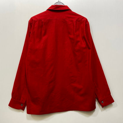 【中古品】【メンズ】 PENDLETON ペンドルトン WOOL OPENCOLLAR L/S SHIRT ウール オープンカラー ロングスリーブ シャツ 長袖 USA製 146-260802-as-06-izu サイズ：M カラー：レッド 万代Net店