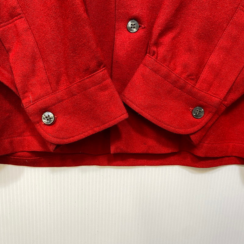 【中古品】【メンズ】 PENDLETON ペンドルトン WOOL OPENCOLLAR L/S SHIRT ウール オープンカラー ロングスリーブ シャツ 長袖 USA製 146-260802-as-06-izu サイズ：M カラー：レッド 万代Net店