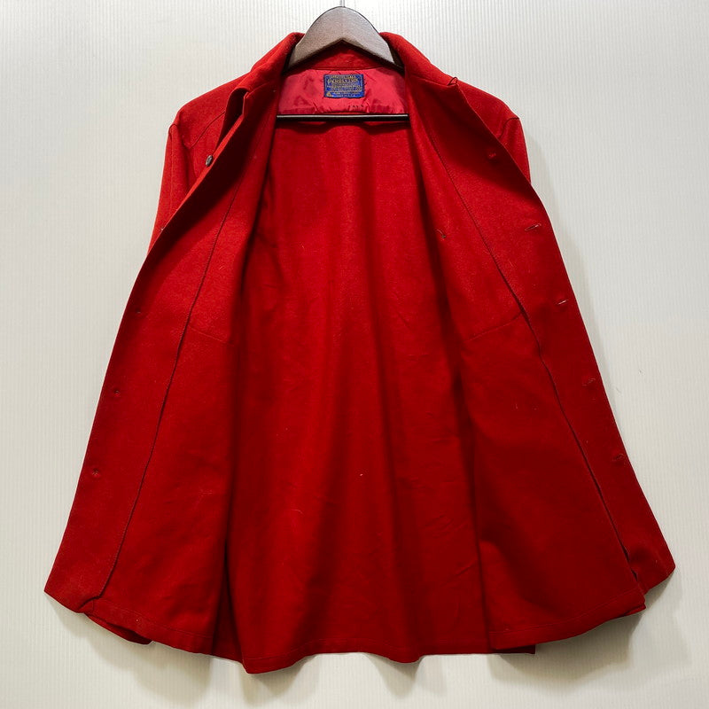 【中古品】【メンズ】 PENDLETON ペンドルトン WOOL OPENCOLLAR L/S SHIRT ウール オープンカラー ロングスリーブ シャツ 長袖 USA製 146-260802-as-06-izu サイズ：M カラー：レッド 万代Net店